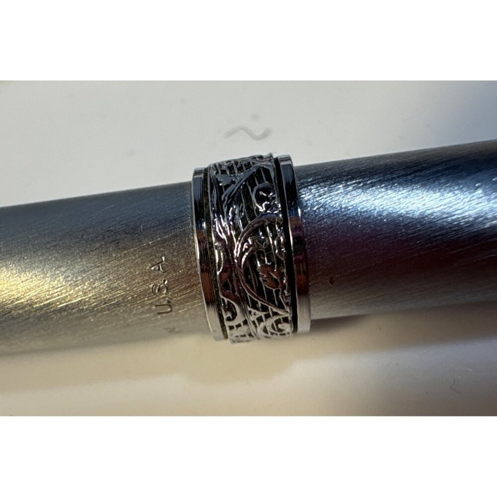 Vintage Lady Scheaffer Pen Pencil Set Florentine Band Silver Tone - Picture 4 of 6